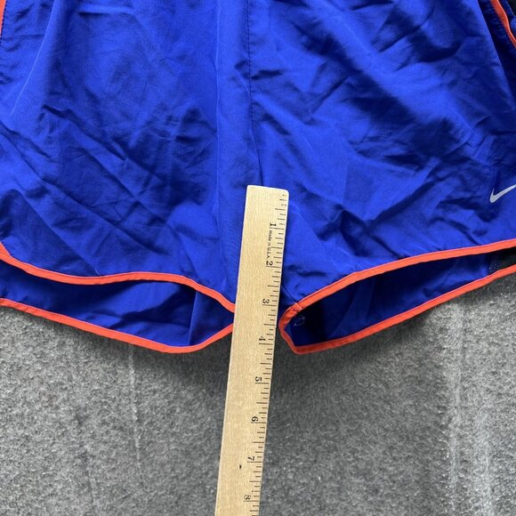 Nike Dri Fit Running Shorts Womens Medium Blue Black Orange Athletic Workout - Picture 8 of 10